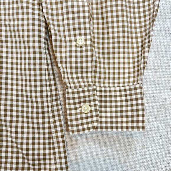 Ralph Lauren Classic Fit Dress Shirt Men's L Cream Olive Check Purple Pony - Picture 6 of 11